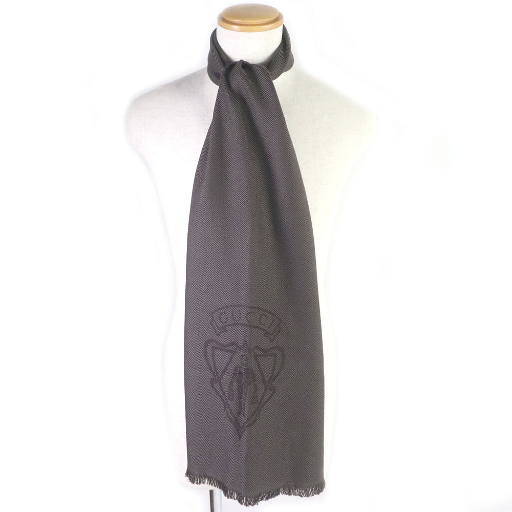 GUCCI Scarf Main: 100% wool Brown mens Used Authentic