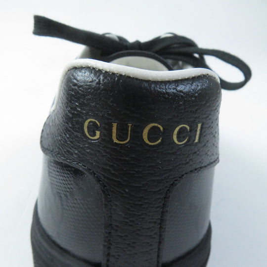 GUCCI Low cut sneakers 760774 Main: Leather black Ace Web stripe women's sneakers Women 35 Used Authentic