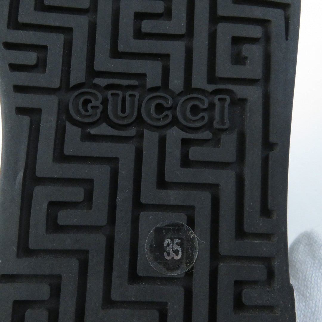 GUCCI Low cut sneakers 760774 Main: Leather black Ace Web stripe women's sneakers Women 35 Used Authentic