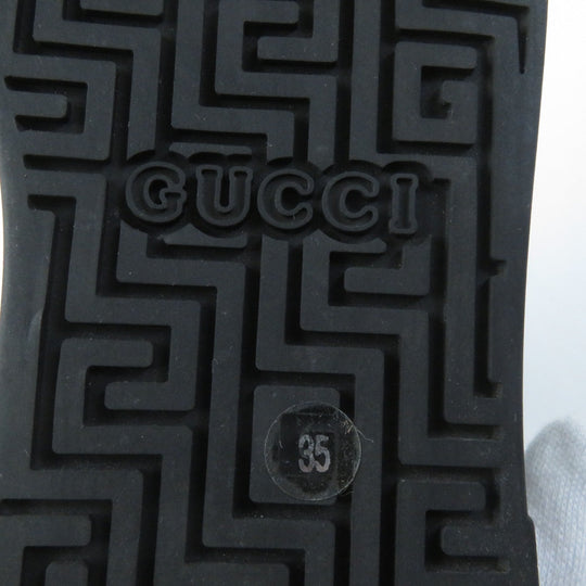 GUCCI Low cut sneakers 760774 Main: Leather black Ace Web stripe women's sneakers Women 35 Used Authentic