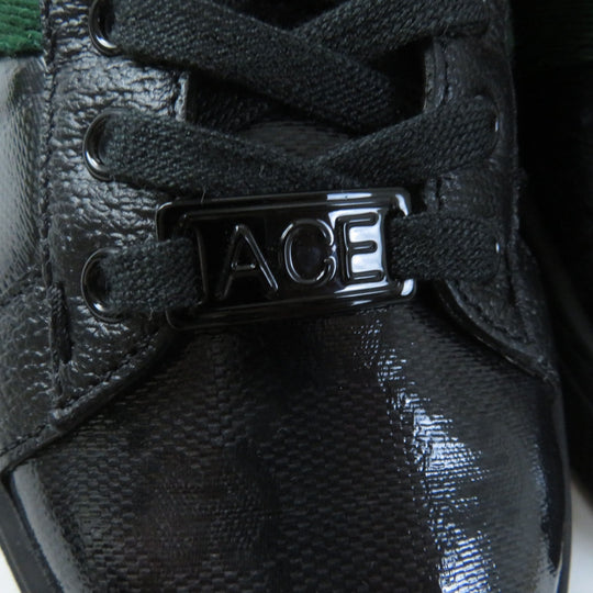 GUCCI Low cut sneakers 760774 Main: Leather black Ace Web stripe women's sneakers Women 35 Used Authentic