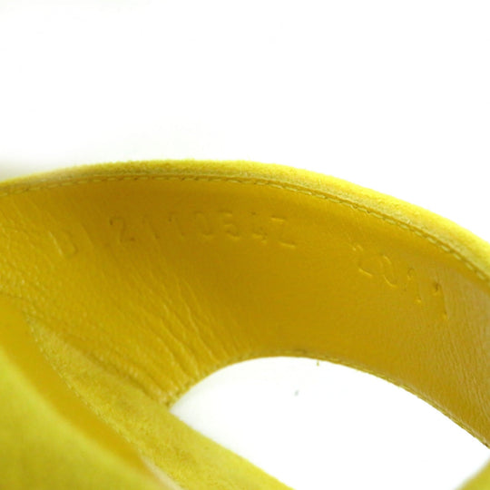 HERMES Sandals 211054Z Main: Suede leather yellow Choc Women 36 Used Authentic