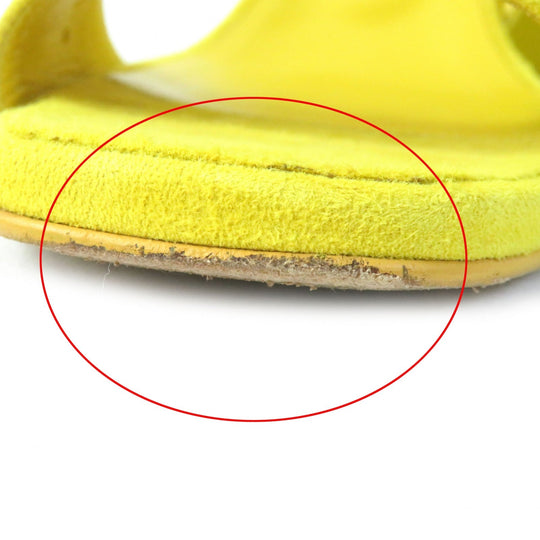 HERMES Sandals 211054Z Main: Suede leather yellow Choc Women 36 Used Authentic