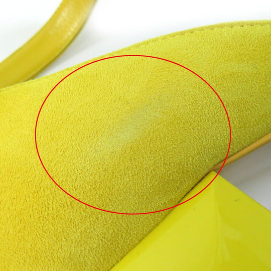 HERMES Sandals 211054Z Main: Suede leather yellow Choc Women 36 Used Authentic