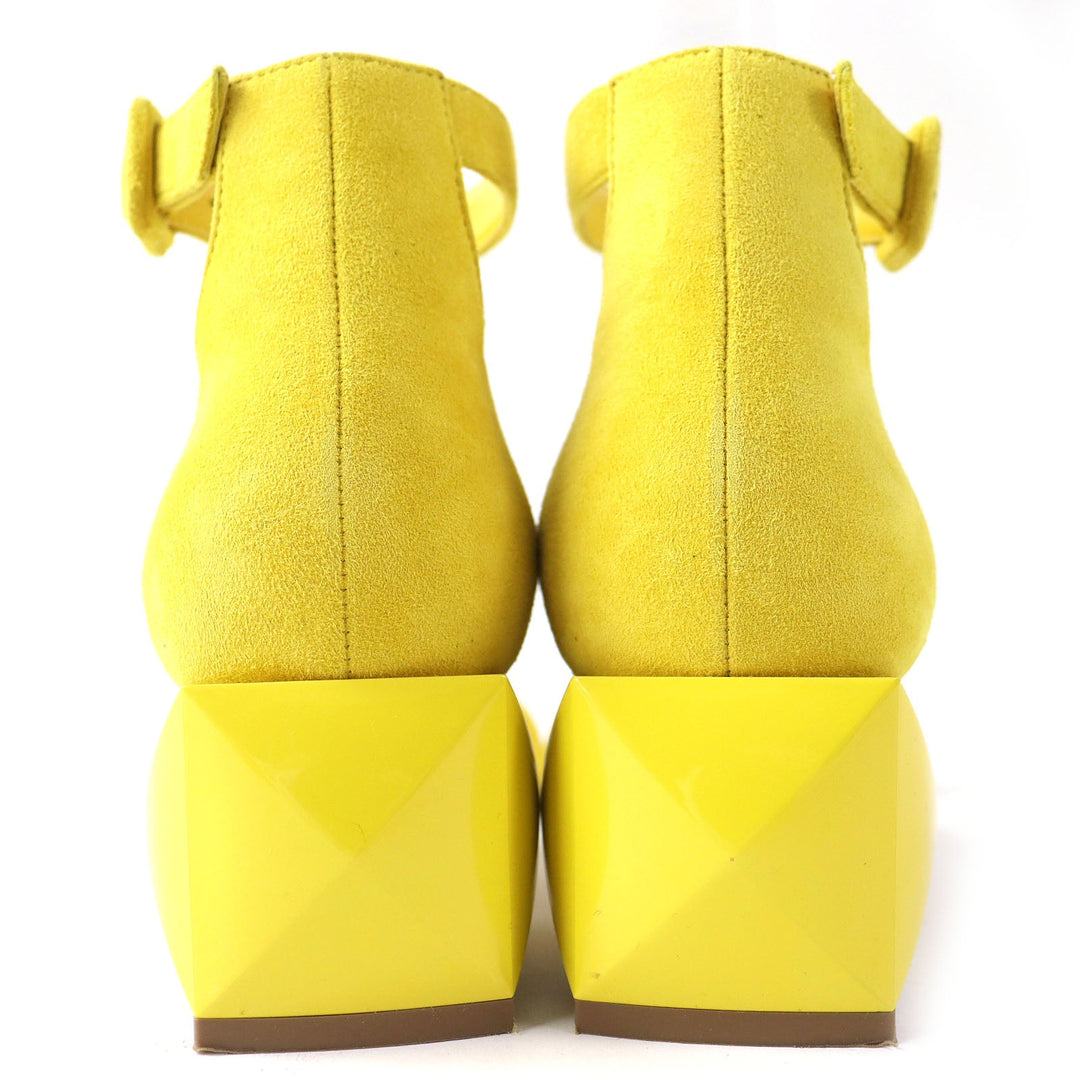 HERMES Sandals 211054Z Main: Suede leather yellow Choc Women 36 Used Authentic