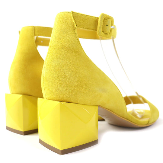 HERMES Sandals 211054Z Main: Suede leather yellow Choc Women 36 Used Authentic