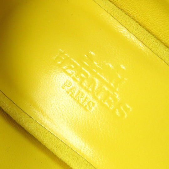 HERMES Sandals 211054Z Main: Suede leather yellow Choc Women 36 Used Authentic