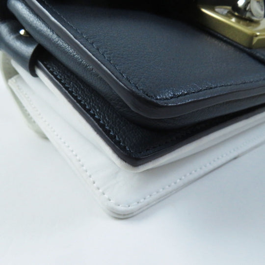 Maison Margiela Shoulder Bag SB1WD0002 Main: Leather Navy white NEW LOCK New Lock Horizontal Women Used Authentic