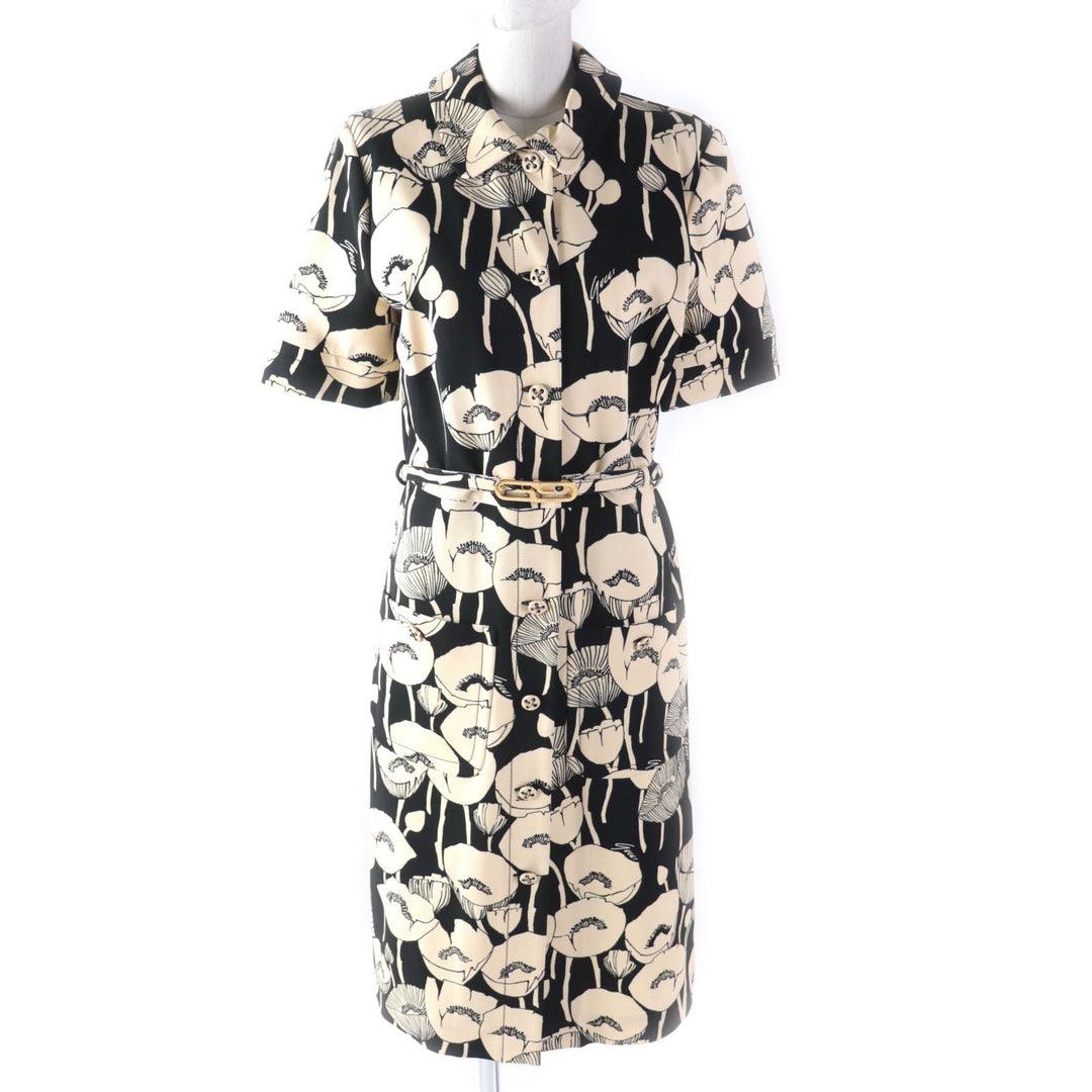 GUCCI one piece 653181 Main: 93% rayon, Main: 7% polyurethane Black beige Women M Used Authentic