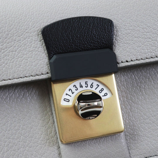 Maison Margiela Shoulder Bag SB1WD0002 Main: Leather Gray white NEW LOCK New Lock Horizontal Women Used Authentic