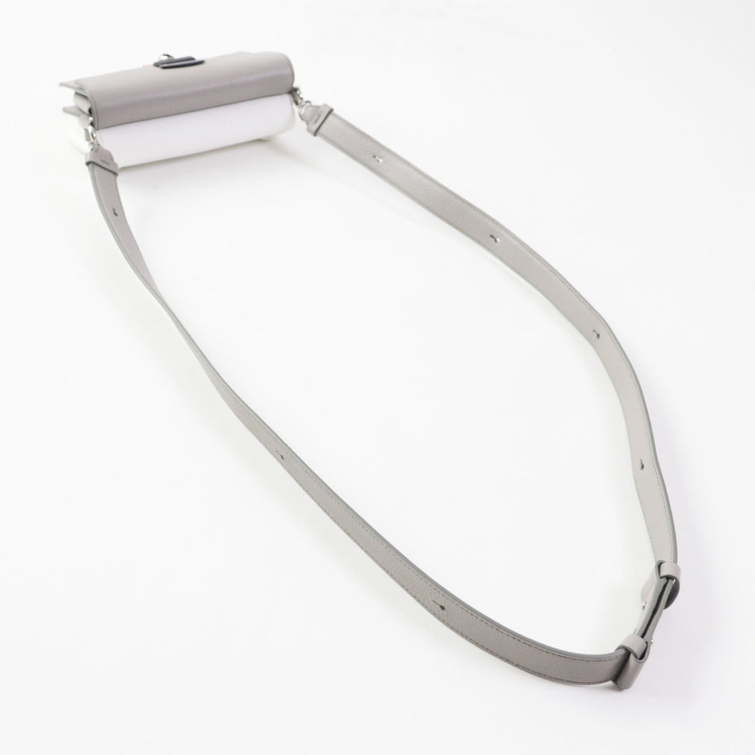 Maison Margiela Shoulder Bag SB1WD0002 Main: Leather Gray white NEW LOCK New Lock Horizontal Women Used Authentic