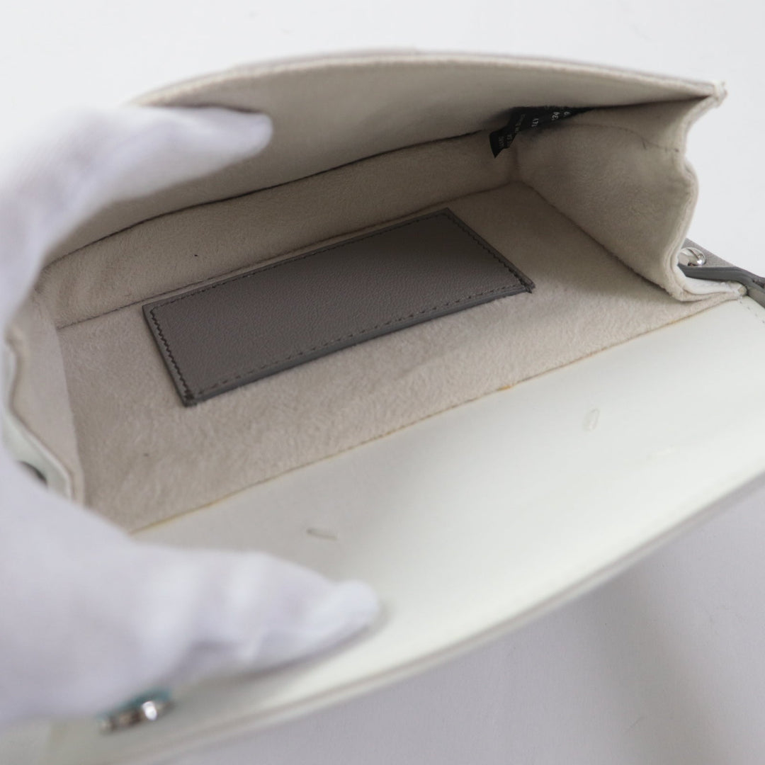 Maison Margiela Shoulder Bag SB1WD0002 Main: Leather Gray white NEW LOCK New Lock Horizontal Women Used Authentic
