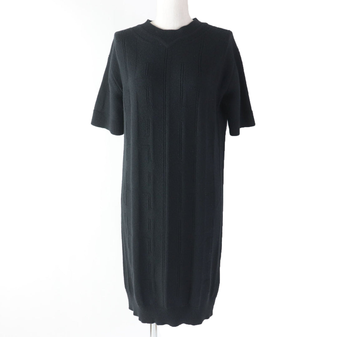 HERMES one piece Main: 100% wool black Women 34 Used Authentic
