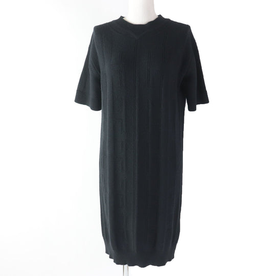 HERMES one piece Main: 100% wool black Women 34 Used Authentic