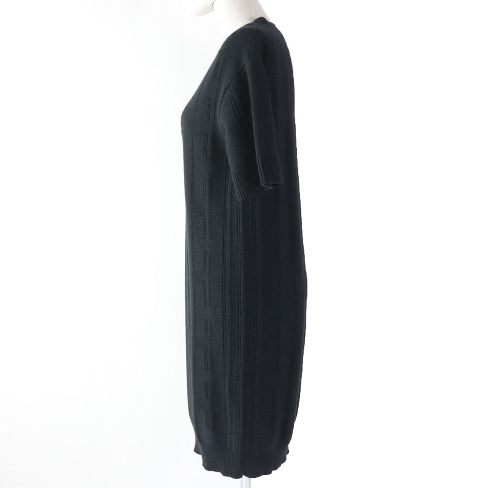 HERMES one piece Main: 100% wool black Women 34 Used Authentic