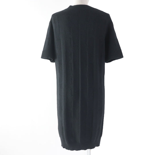 HERMES one piece Main: 100% wool black Women 34 Used Authentic