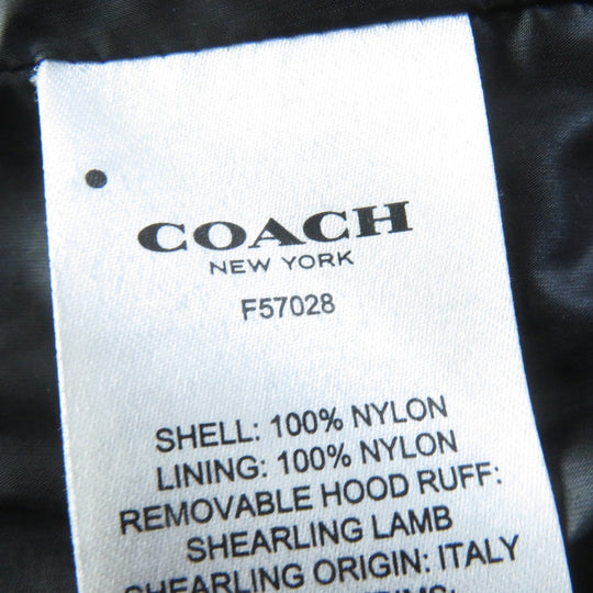 COACH down coat F57028 Main: 100% nylon, Lining: 100% nylon, Filling: 50% down, Filling: 50% feather, Part: leather, Fur: lamb fur purple Women XS Used Authentic