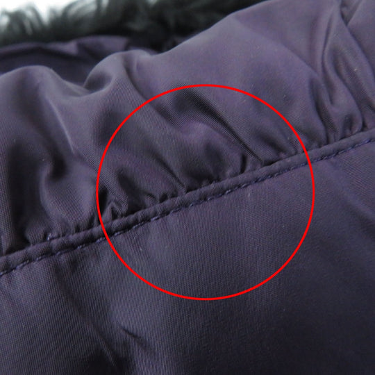 COACH down coat F57028 Main: 100% nylon, Lining: 100% nylon, Filling: 50% down, Filling: 50% feather, Part: leather, Fur: lamb fur purple Women XS Used Authentic