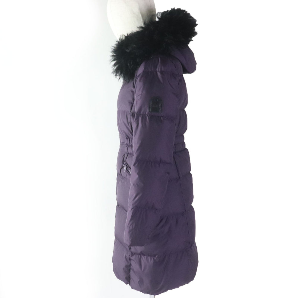 COACH down coat F57028 Main: 100% nylon, Lining: 100% nylon, Filling: 50% down, Filling: 50% feather, Part: leather, Fur: lamb fur purple Women XS Used Authentic