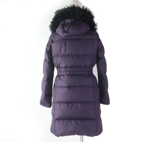 COACH down coat F57028 Main: 100% nylon, Lining: 100% nylon, Filling: 50% down, Filling: 50% feather, Part: leather, Fur: lamb fur purple Women XS Used Authentic