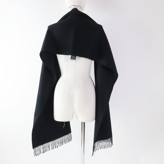 HERMES Scarf Main: 100% cashmere, Lining: 100% silk, Leather part: sheepskin black Escharp Pocket Silk In Women Used Authentic