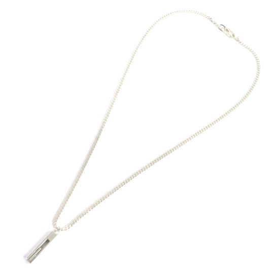 GUCCI Necklace Main�FAG925 Silver Cutout G mens Used Authentic