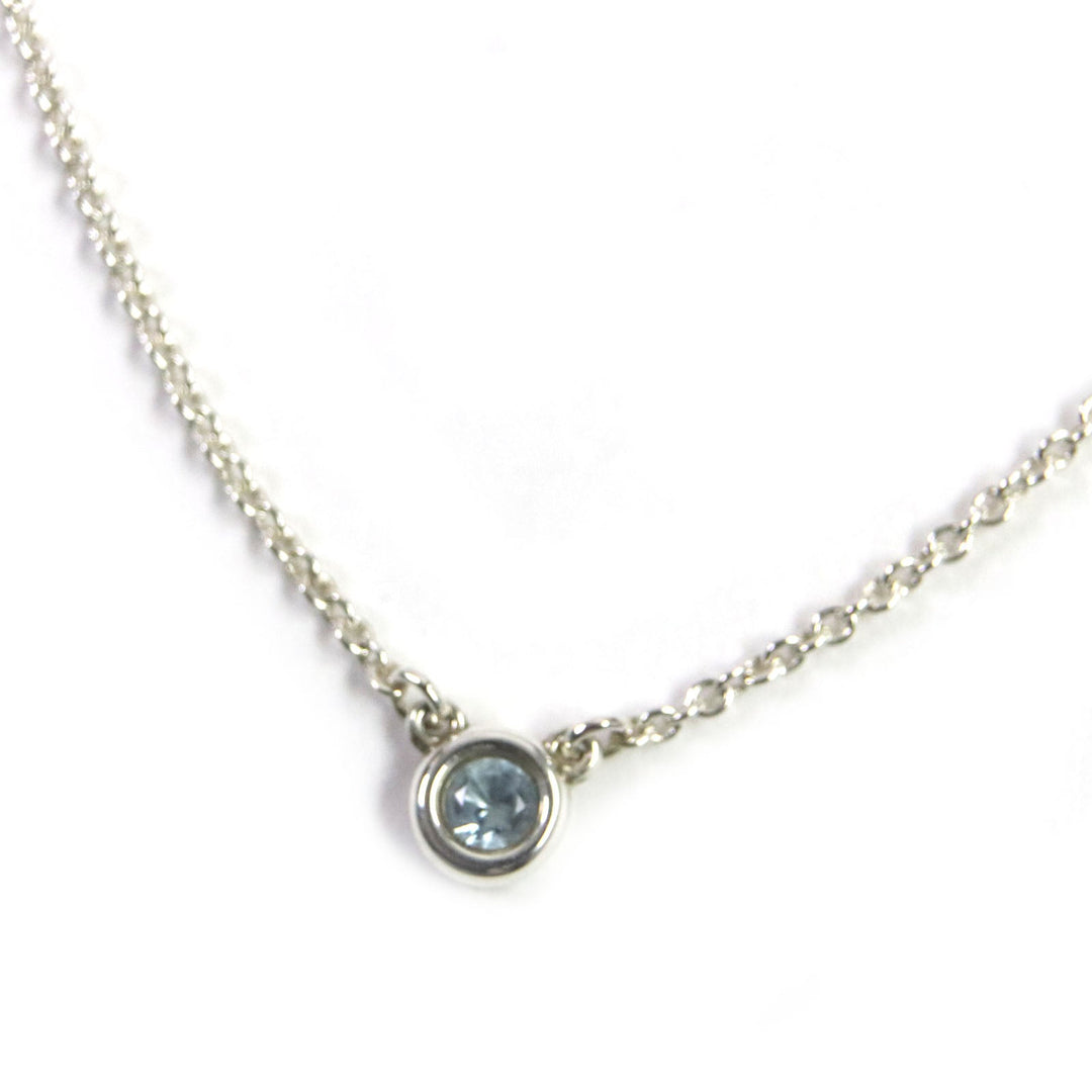 TIFFANY&Co. Necklace Main: AG925, Part: Aquamarine Silver light blue By the yard Women Used Authentic