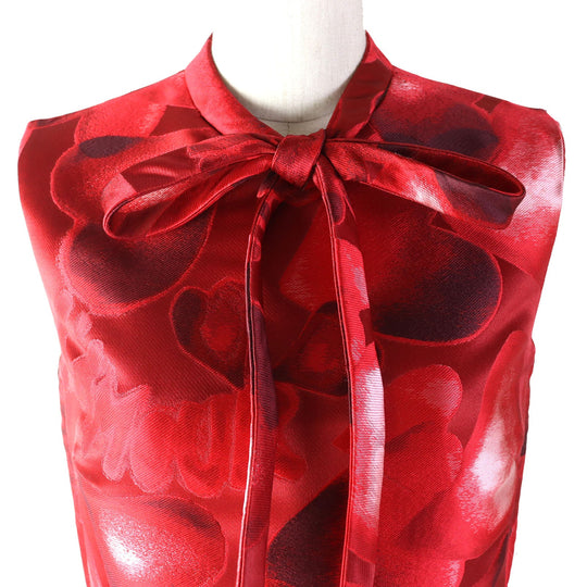 VALENTINO one piece JB3VA3J01YP Outer: 72% polyester, Outer: 28% silk, Lining: 100% silk, Lining: Red L'Amour Women 4 Used Authentic