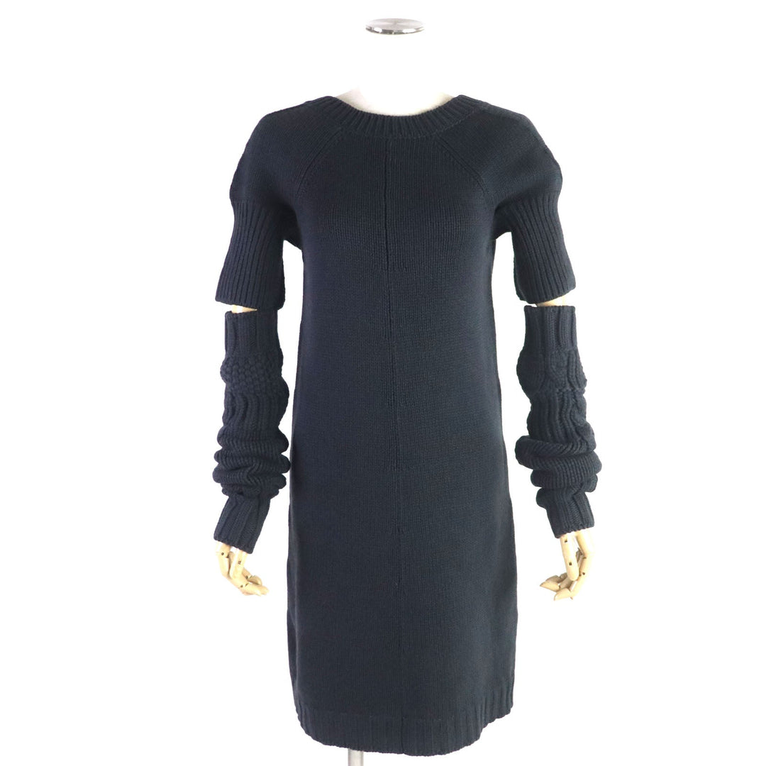 HERMES one piece Main: 100% cashmere gray Women 38 Used Authentic