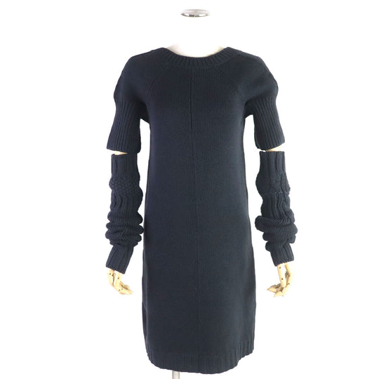 HERMES one piece Main: 100% cashmere gray Women 38 Used Authentic