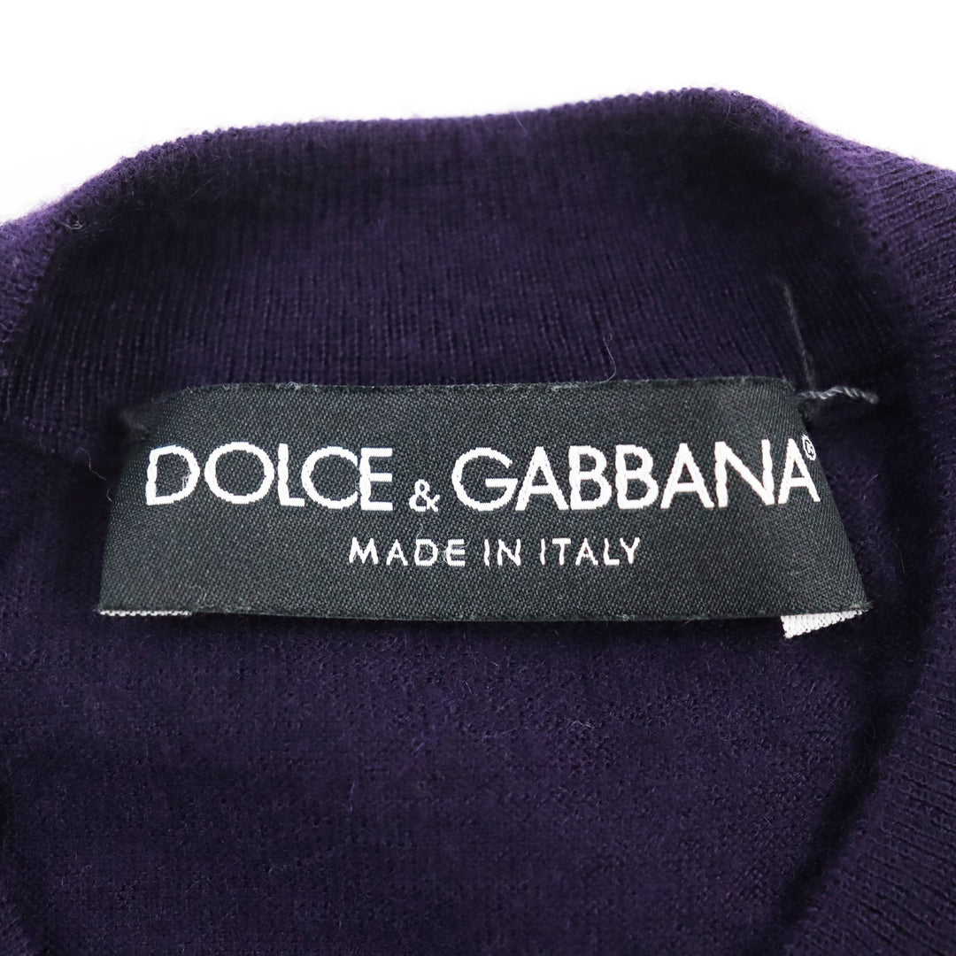 DOLCE&GABBANA knit Main: 100% cashmere purple mens 48 Used Authentic