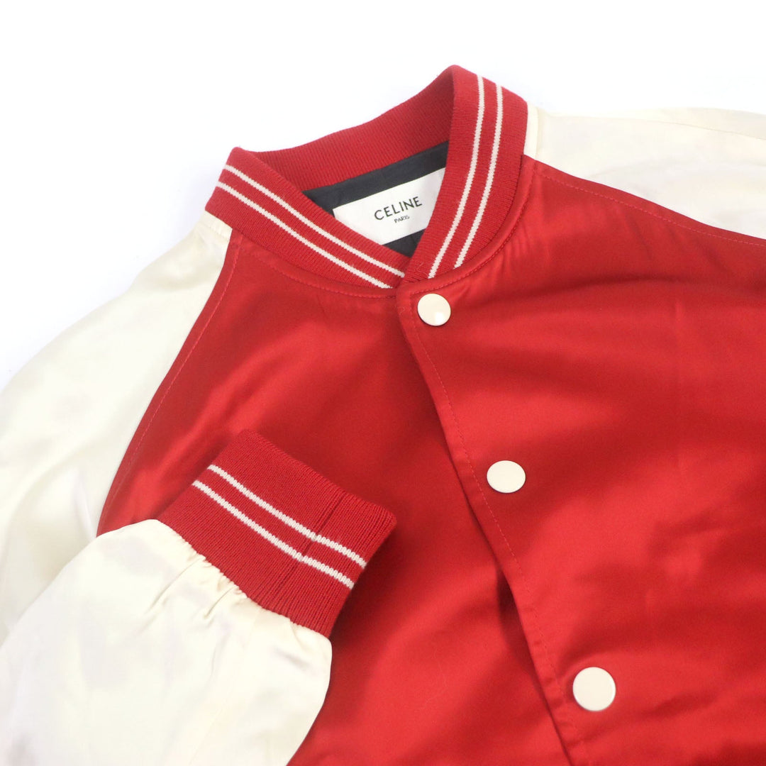 CELINE Stajan 2V87C851C Outer: 100% rayon, Lining: 100% acetate, Pocket lining: 100% cotton Red THE DANCING KID TEDDY JACKET mens 48 Used Authentic