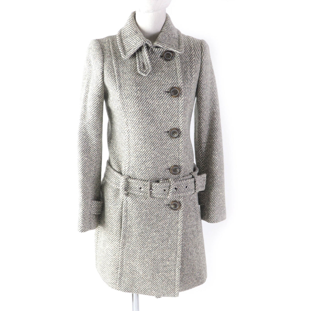 BURBERRY BLUE LABEL coat FNF61-851-09 Outer: 74% wool, Outer: 14% nylon, Outer: 12% angora, Lining: 100% polyester Beige type Women 36 Used Authentic