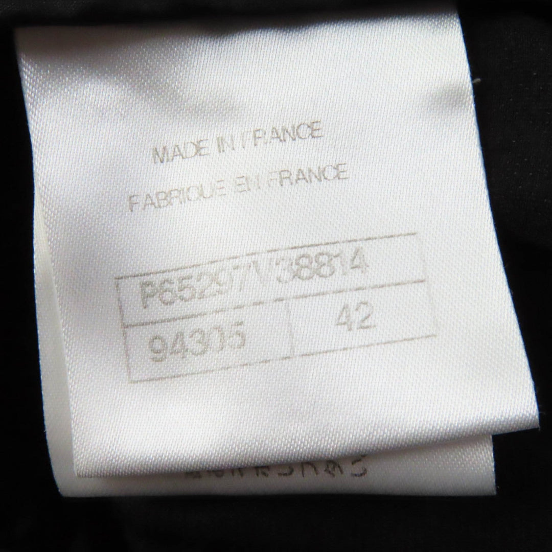 CHANEL Pants P65297 Main: 92% rayon, Main: 8% silk, Part: 86% rayon, Part: 12% polyamide (nylon), Part: 2% elastane (polyurethane), Part: 100% silk black Women 42 Used Authentic