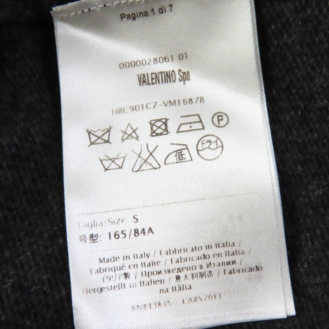 VALENTINO tops Main: 70% wool, Main: 30% cashmere, Part: 77% cotton, Part: 17% rayon, Part: 6% nylon, Part: 55% nylon, 45% rayon Gray black Women S Used Authentic