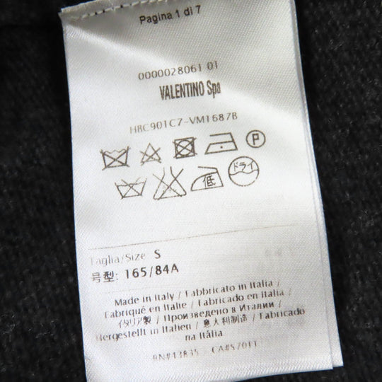 VALENTINO tops Main: 70% wool, Main: 30% cashmere, Part: 77% cotton, Part: 17% rayon, Part: 6% nylon, Part: 55% nylon, 45% rayon Gray black Women S Used Authentic