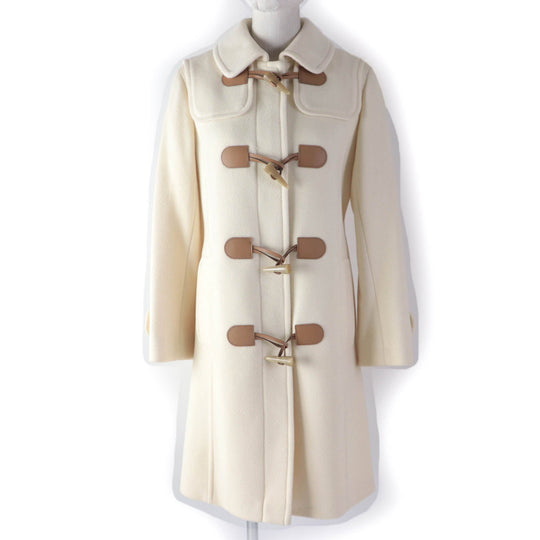 BURBERRY LONDON coat FN072-950-02 Main: 90% wool, Main: 10% nylon, Part: leather, Lining: cupra Ivory Women 38 Used Authentic