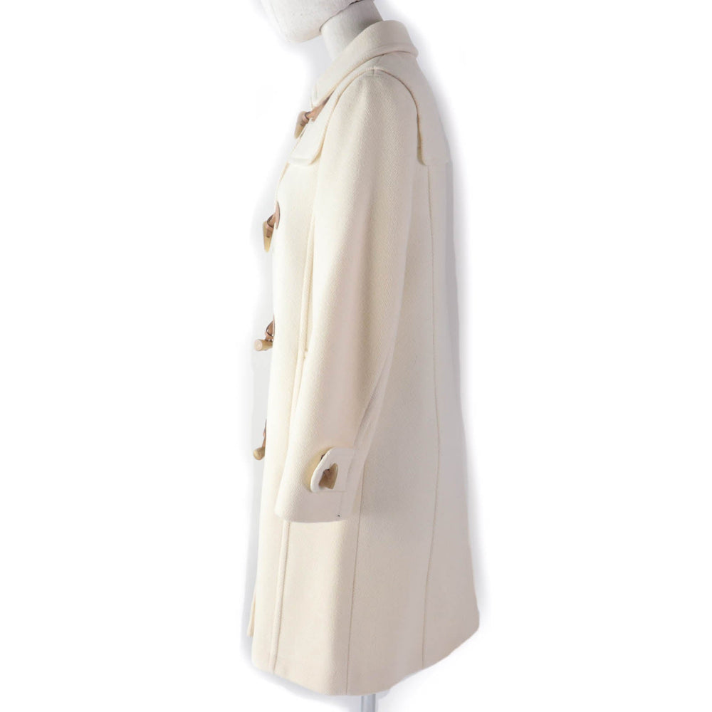 BURBERRY LONDON coat FN072-950-02 Main: 90% wool, Main: 10% nylon, Part: leather, Lining: cupra Ivory Women 38 Used Authentic