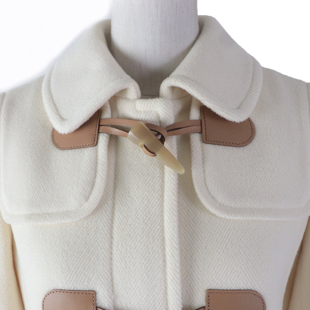 BURBERRY LONDON coat FN072-950-02 Main: 90% wool, Main: 10% nylon, Part: leather, Lining: cupra Ivory Women 38 Used Authentic
