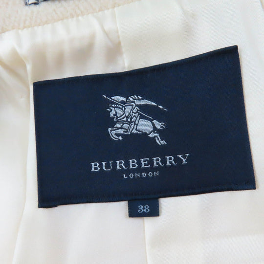 BURBERRY LONDON coat FN072-950-02 Main: 90% wool, Main: 10% nylon, Part: leather, Lining: cupra Ivory Women 38 Used Authentic