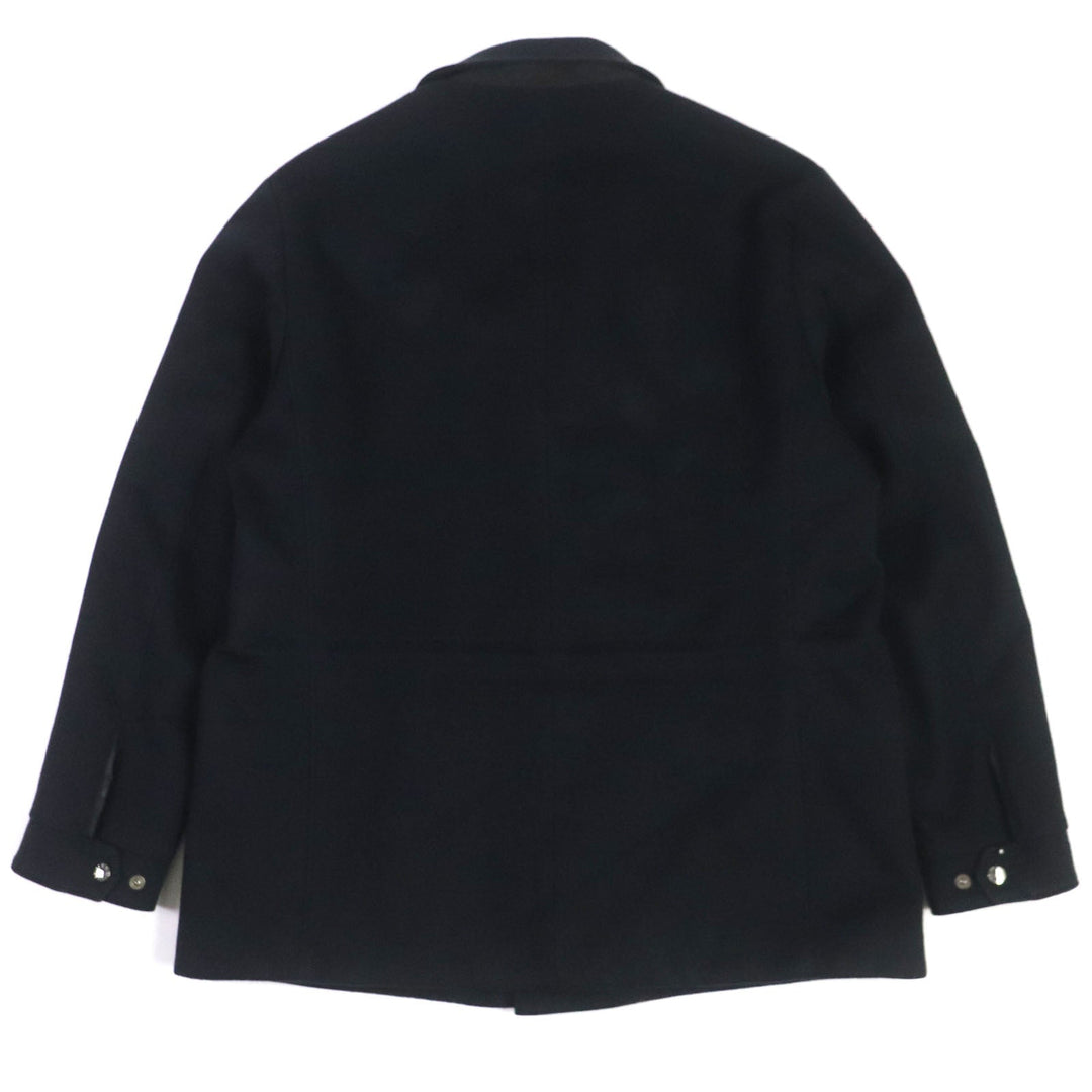 DOLCE&GABBANA coat G9NF1Z Outer: 100% cashmere, Lining: 100% silk, Part: leather, Embroidered parts: OTTONE 30% : Viscose 20% : Cotton 20% : Silk 15% : Polyester 15% black mens 52 Used Authentic