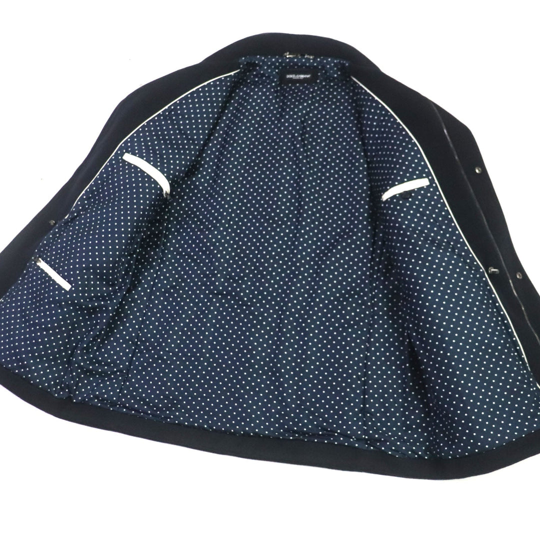 DOLCE&GABBANA coat G9NF1Z Outer: 100% cashmere, Lining: 100% silk, Part: leather, Embroidered parts: OTTONE 30% : Viscose 20% : Cotton 20% : Silk 15% : Polyester 15% black mens 52 Used Authentic