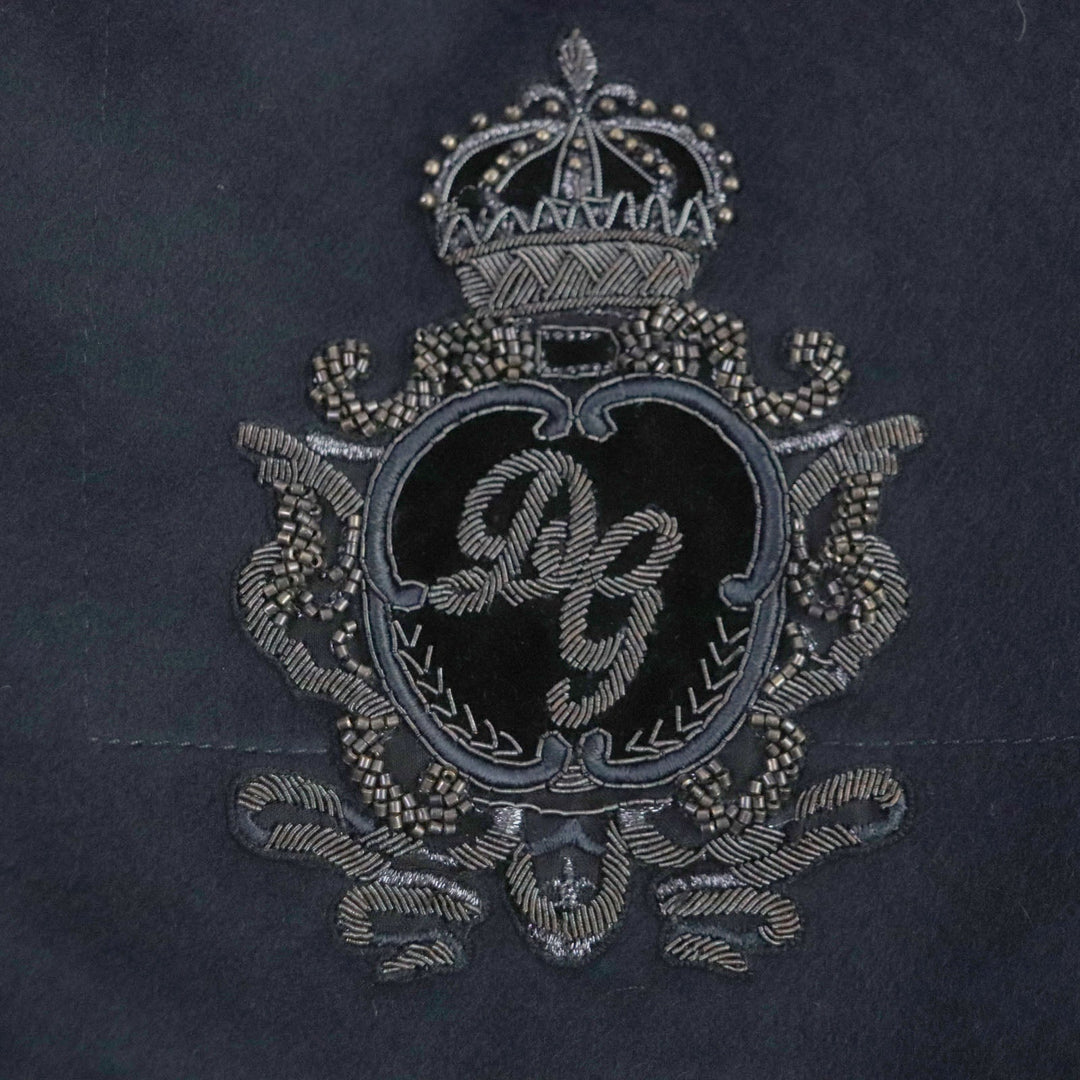 DOLCE&GABBANA coat G9NF1Z Outer: 100% cashmere, Lining: 100% silk, Part: leather, Embroidered parts: OTTONE 30% : Viscose 20% : Cotton 20% : Silk 15% : Polyester 15% black mens 52 Used Authentic