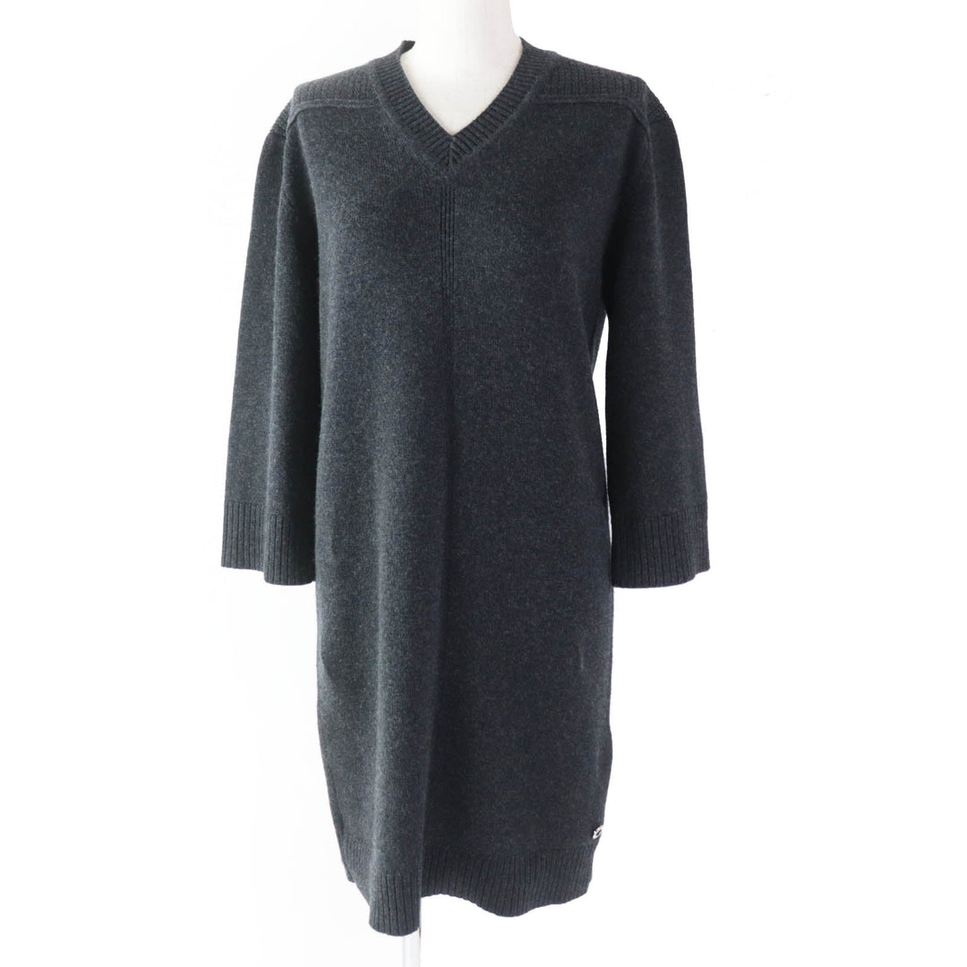 HERMES one piece Outer material: 100% cashmere Dark gray Women 34 Used Authentic