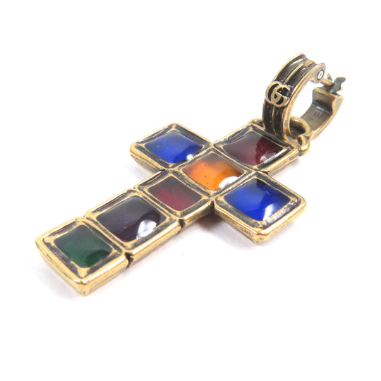 GUCCI Pierce 548776 Metals, Plated Color Stones multicolor Double G Women Used Authentic