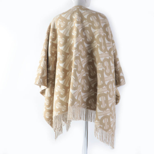 BURBERRY poncho 8022741 Main: 90% wool, Main: 10% cashmere beige Women 137�~140cm Used Authentic