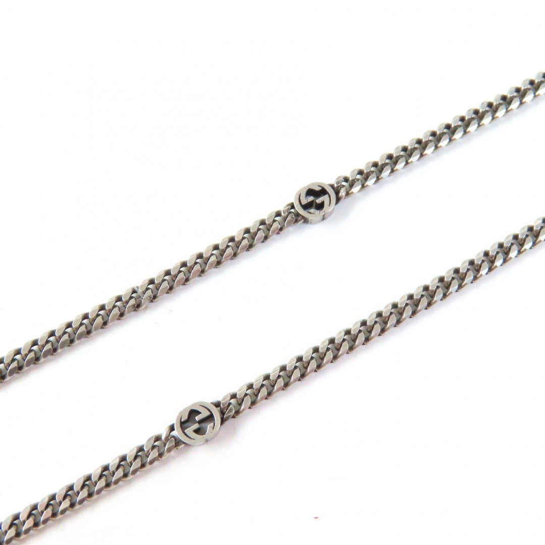 GUCCI Necklace 678651 Main�FAG925 Silver Interlocking G unisex(Unisex) Used Authentic