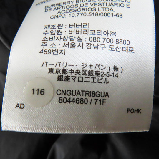 BURBERRY down coat 8044680 Outer material: 100% nylon, Lining: 100% nylon, Filling: 90% down, Filling: 10% feather, Upper lining: 100% polyester, Collar back: 100% polyester, Leather part: 100% cowhide black Women S Used Authentic