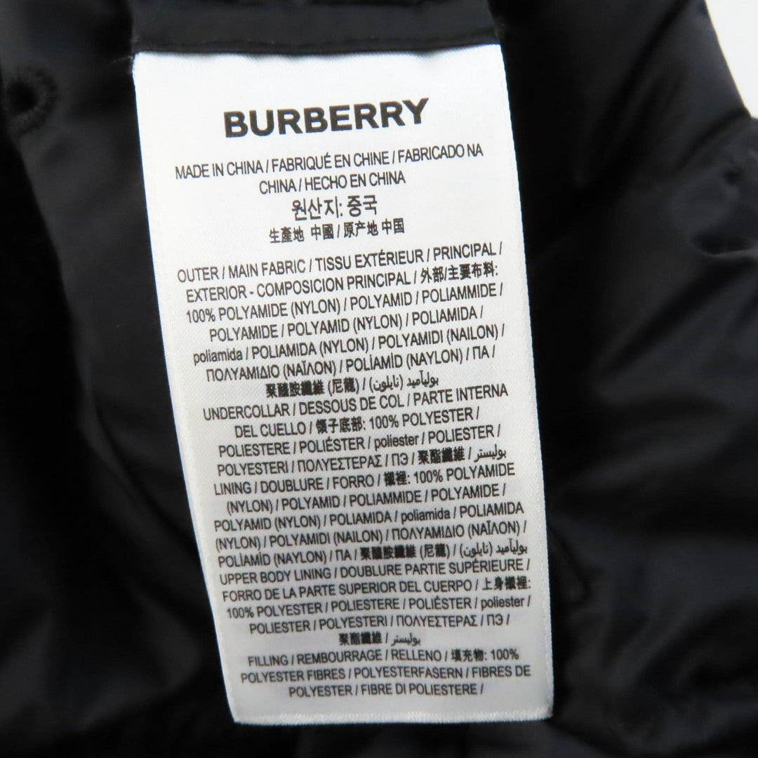 BURBERRY down coat 8044680 Outer material: 100% nylon, Lining: 100% nylon, Filling: 90% down, Filling: 10% feather, Upper lining: 100% polyester, Collar back: 100% polyester, Leather part: 100% cowhide black Women S Used Authentic