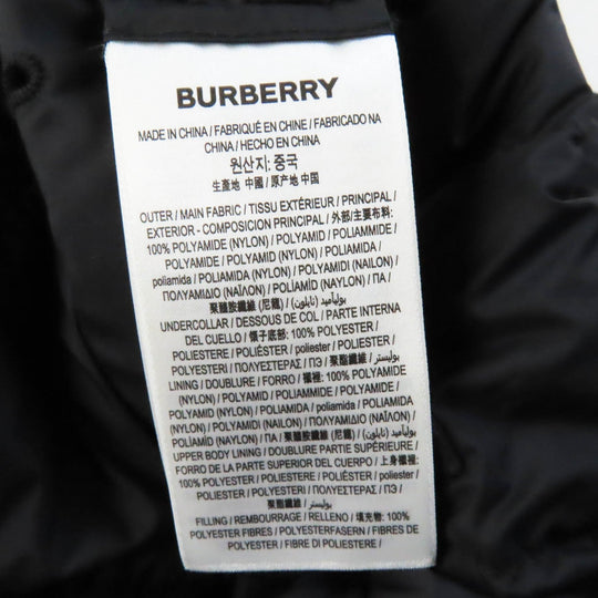 BURBERRY down coat 8044680 Outer material: 100% nylon, Lining: 100% nylon, Filling: 90% down, Filling: 10% feather, Upper lining: 100% polyester, Collar back: 100% polyester, Leather part: 100% cowhide black Women S Used Authentic